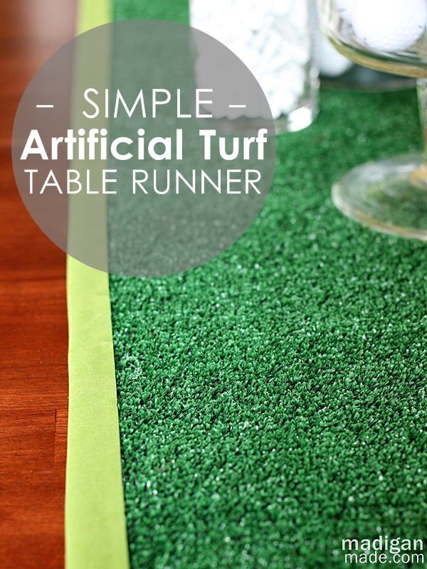 simple DIY artificial turf table runner craft