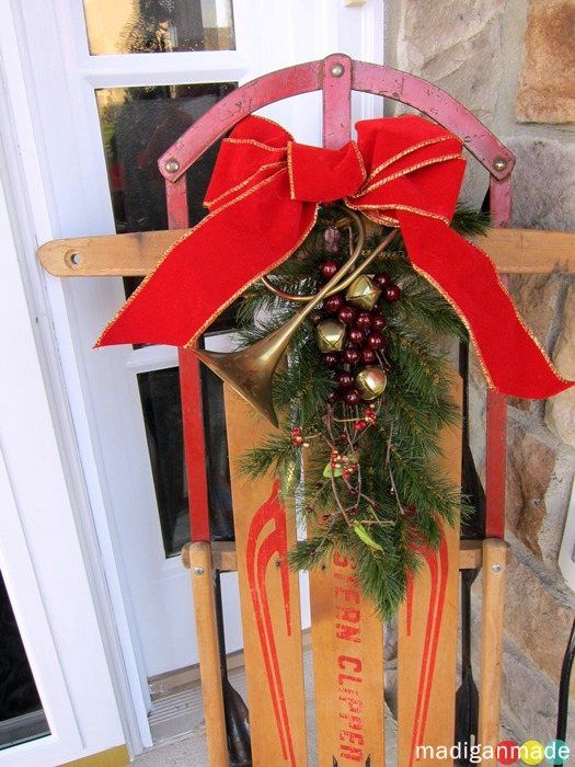 old fashioned sled for holidays
