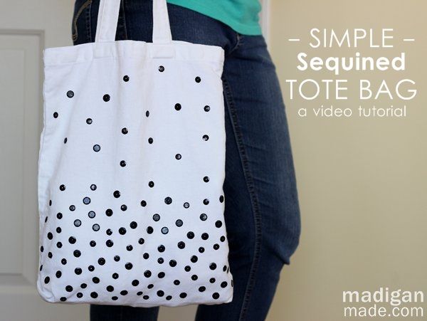 Simple sequin tote bag - a craft video tutorial