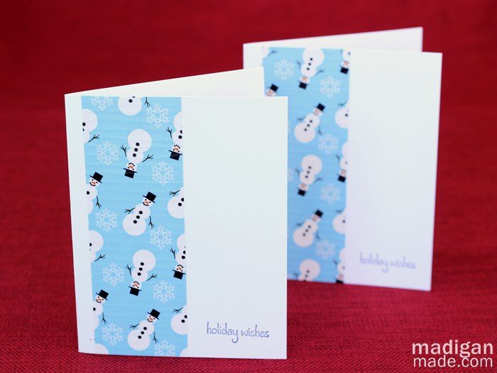Cute snowman card made with Duck tape