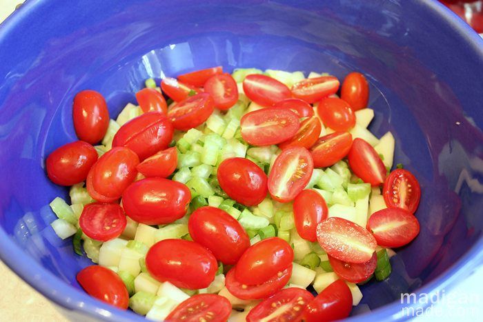 chopped veggies
