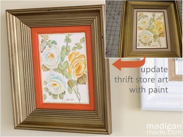 update thrift store art with glass paint