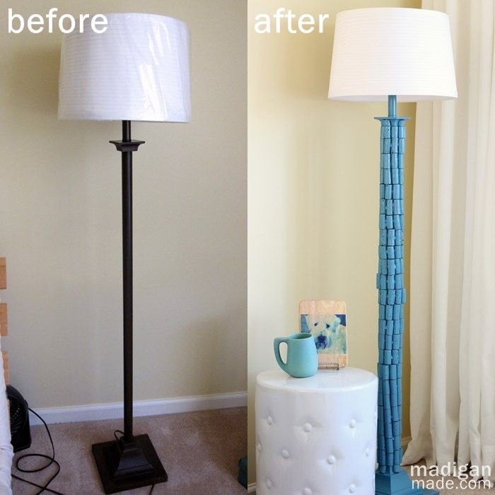DIY Lamp Makeover with Wine Corks - details at madiganmade.com