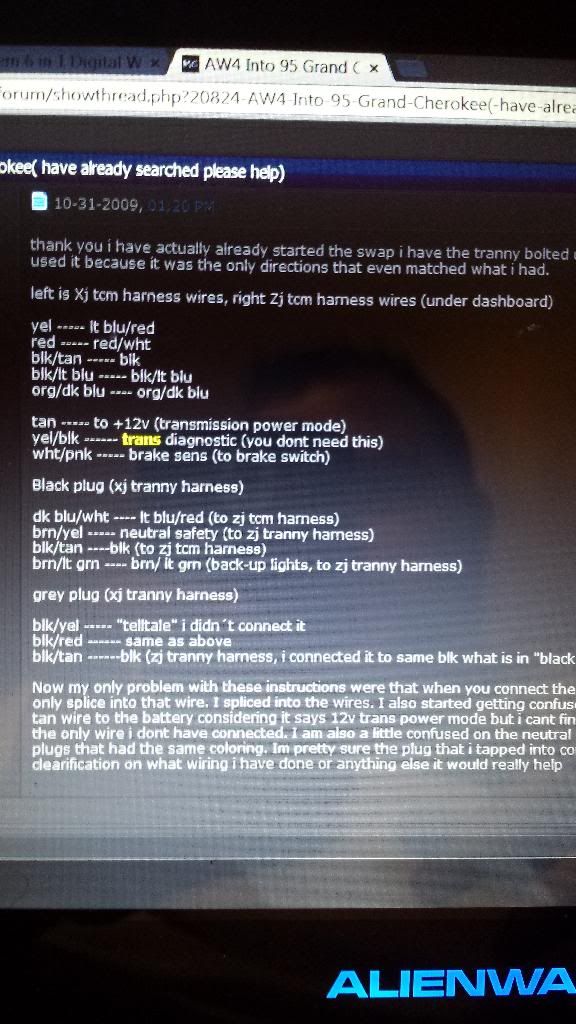 aw4 swap issues jeepforum comthere\u0027s not much for info regarding obd1 zj aw4 swaps i followed these wiring steps