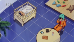 You'd think with all that money, Bulma could afford a pillow for her kid.