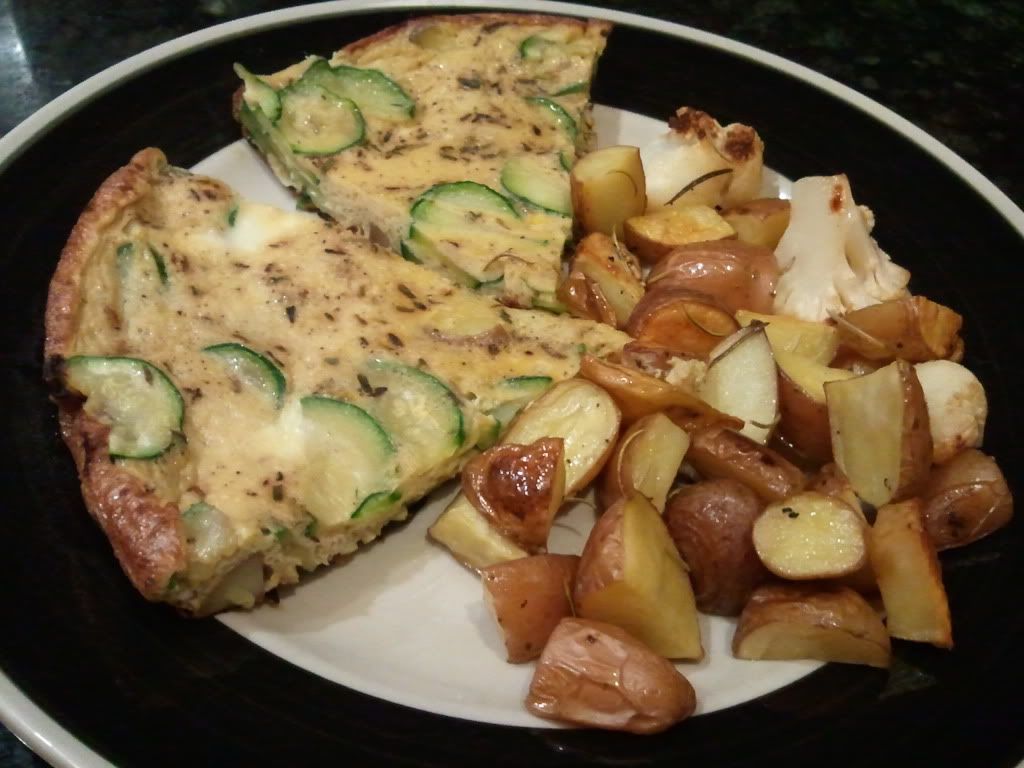 Zucchini Potato Frittata with Roasted Vegetables