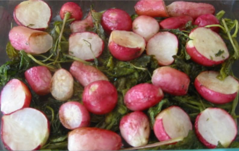 roasted radishes