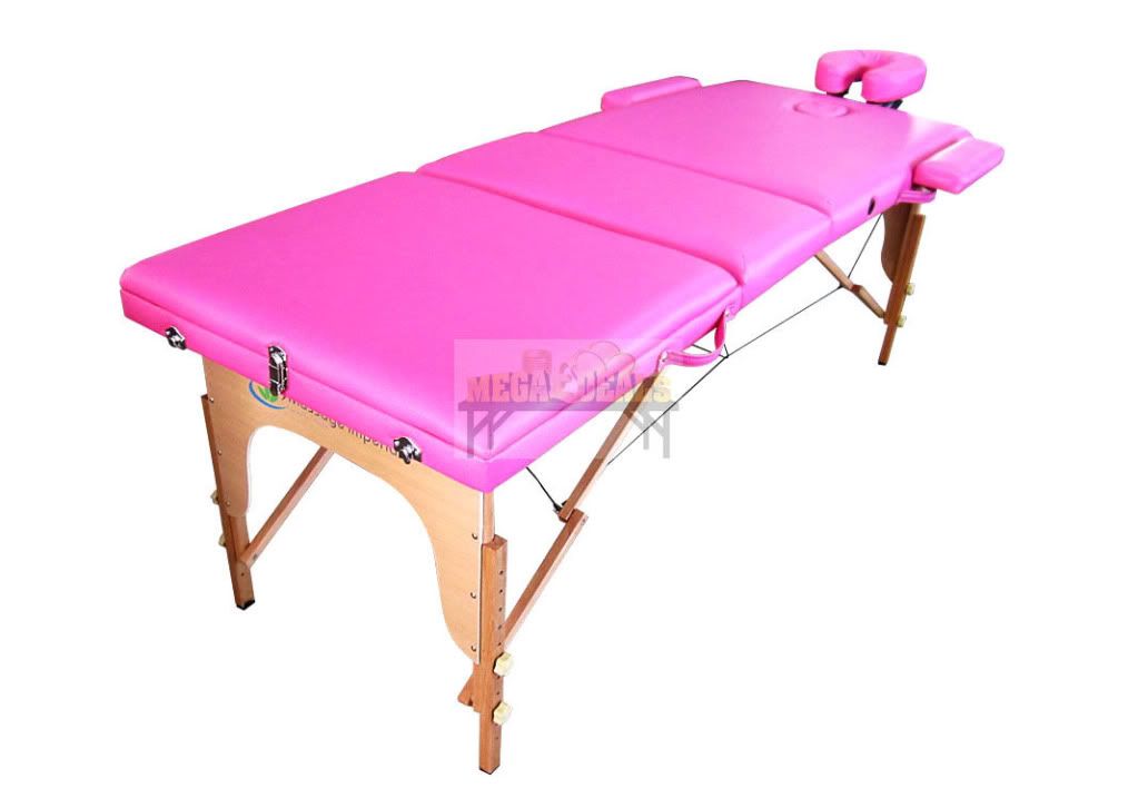 PINK PORTABLE MASSAGE TABLE COUCH BEAUTY THERAPY BED REIKI 3" SPA eBay