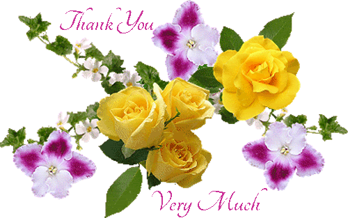 Thank you with flowers