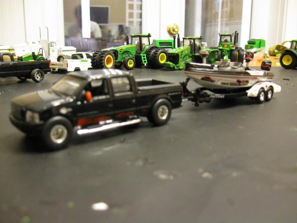 toy truck with fishing boat
