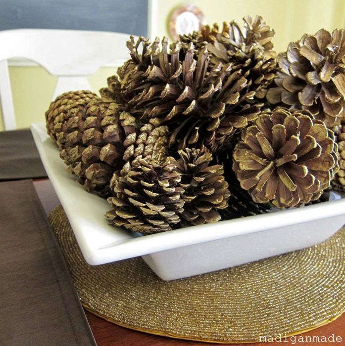 Gilded Pinecone Wreath Idea - Rosyscription