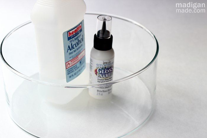 how to paint glass - clean glass with isopropyl alcohol