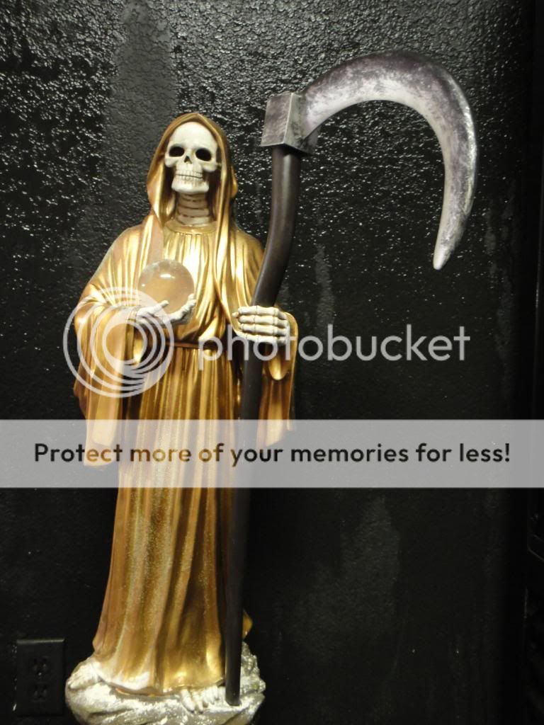 LARGE Santa Muerte Statue oro Holy Death 32 Gold big  